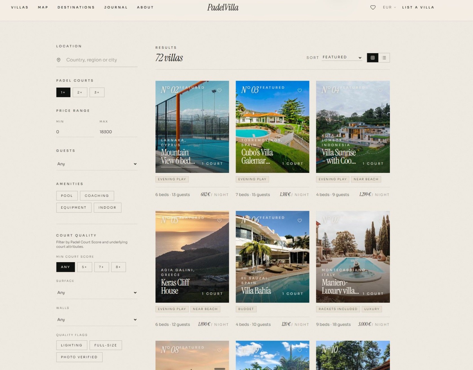 PadelVilla — Villas with Padel Courts