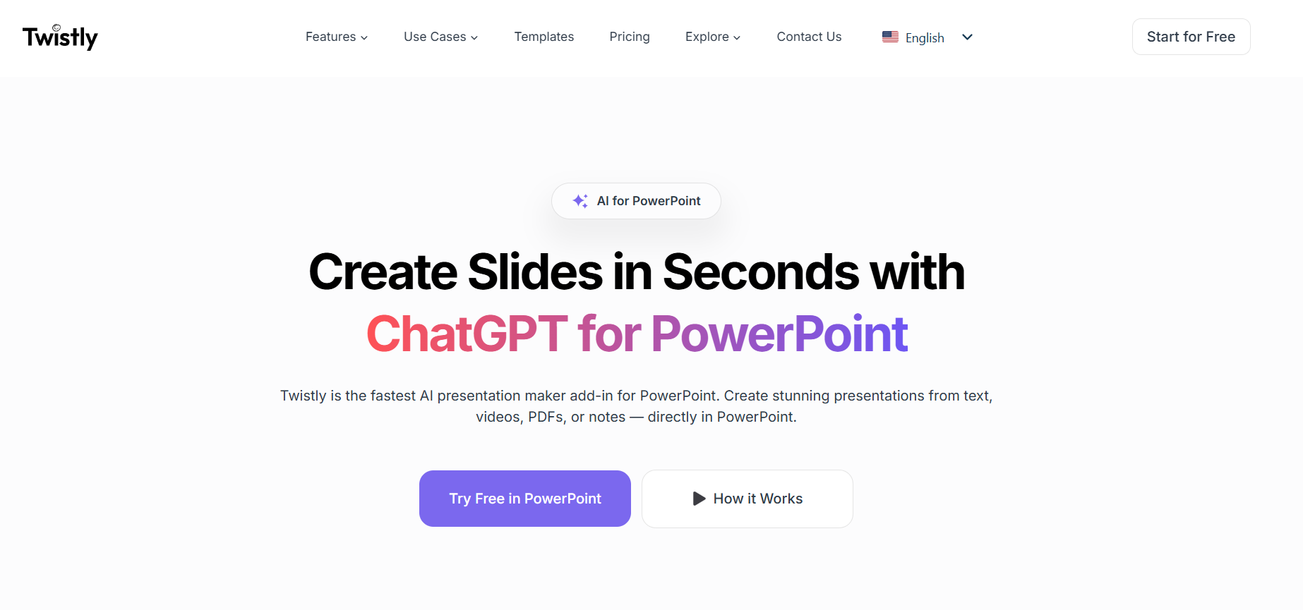 Twistly - Your ChatGPT for PowerPoint | AI Presentation Maker