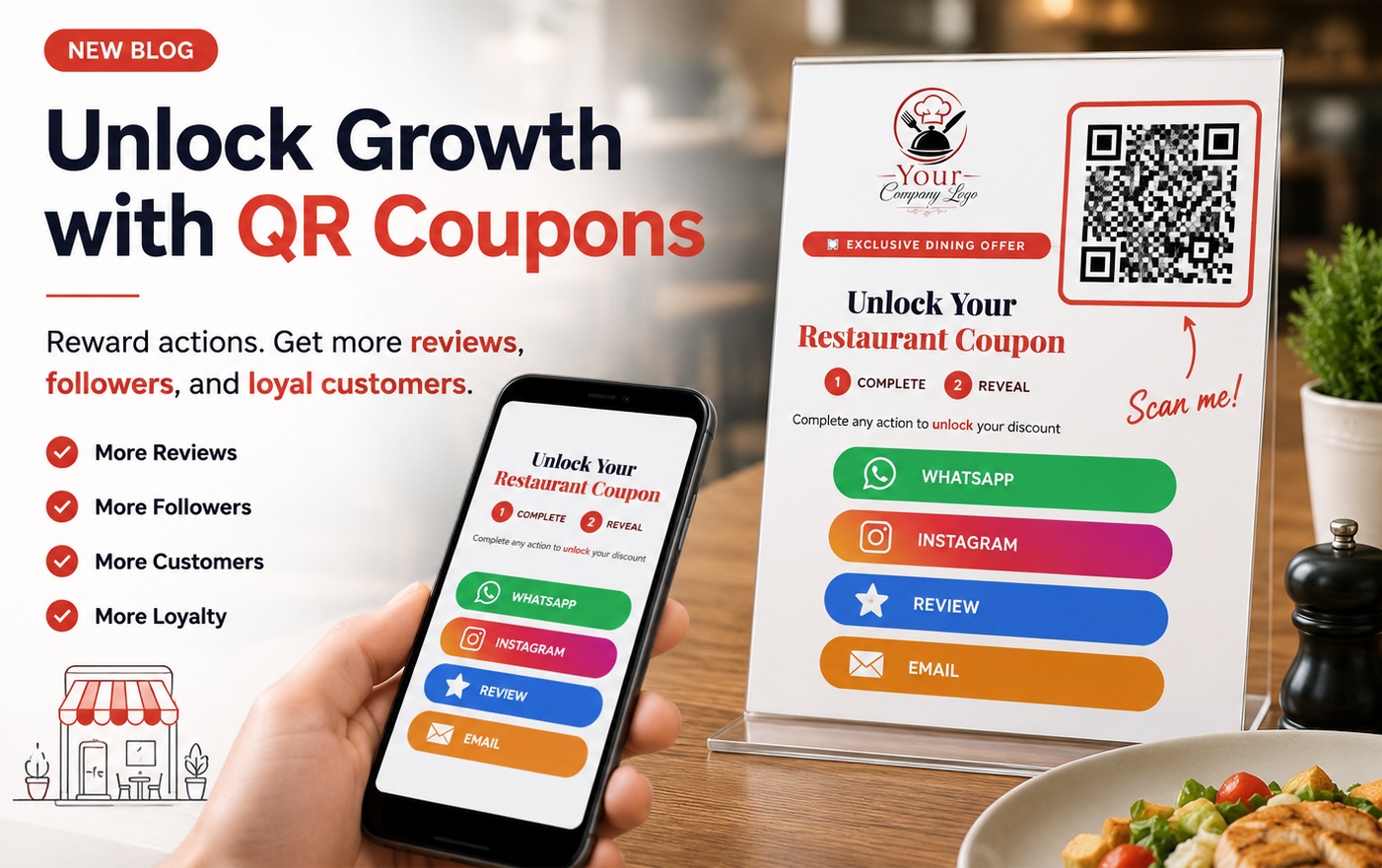 Free Social QR Code Coupon Generator | Reviews, Followers & Loyalty | Artvizual