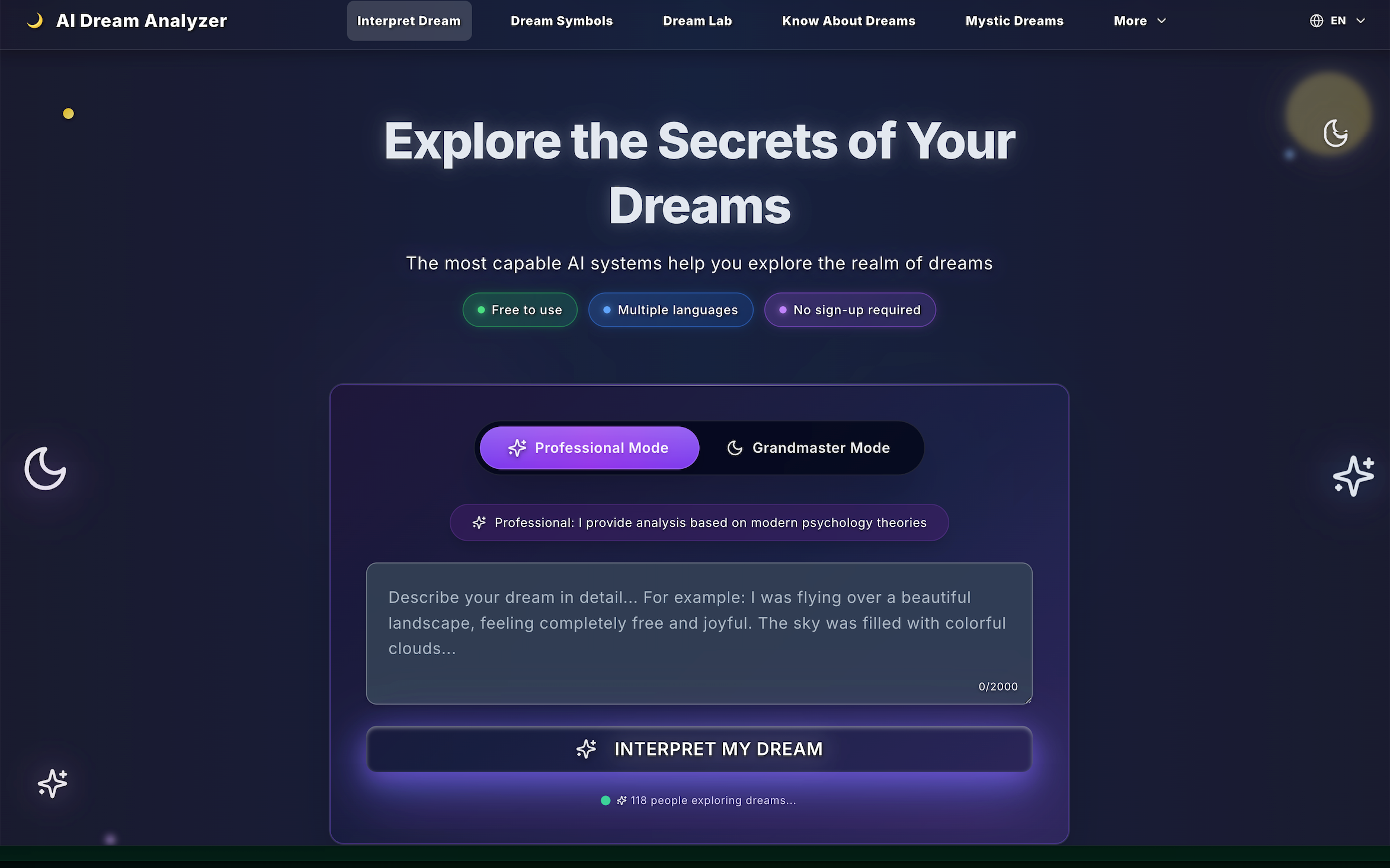 AI Dream Analyzer – Free AI Dream Interpreter & Dream Meaning Analysis