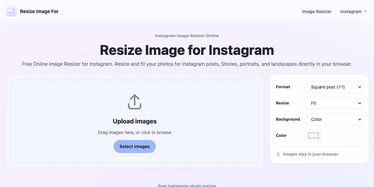 Resize Image for Instagram