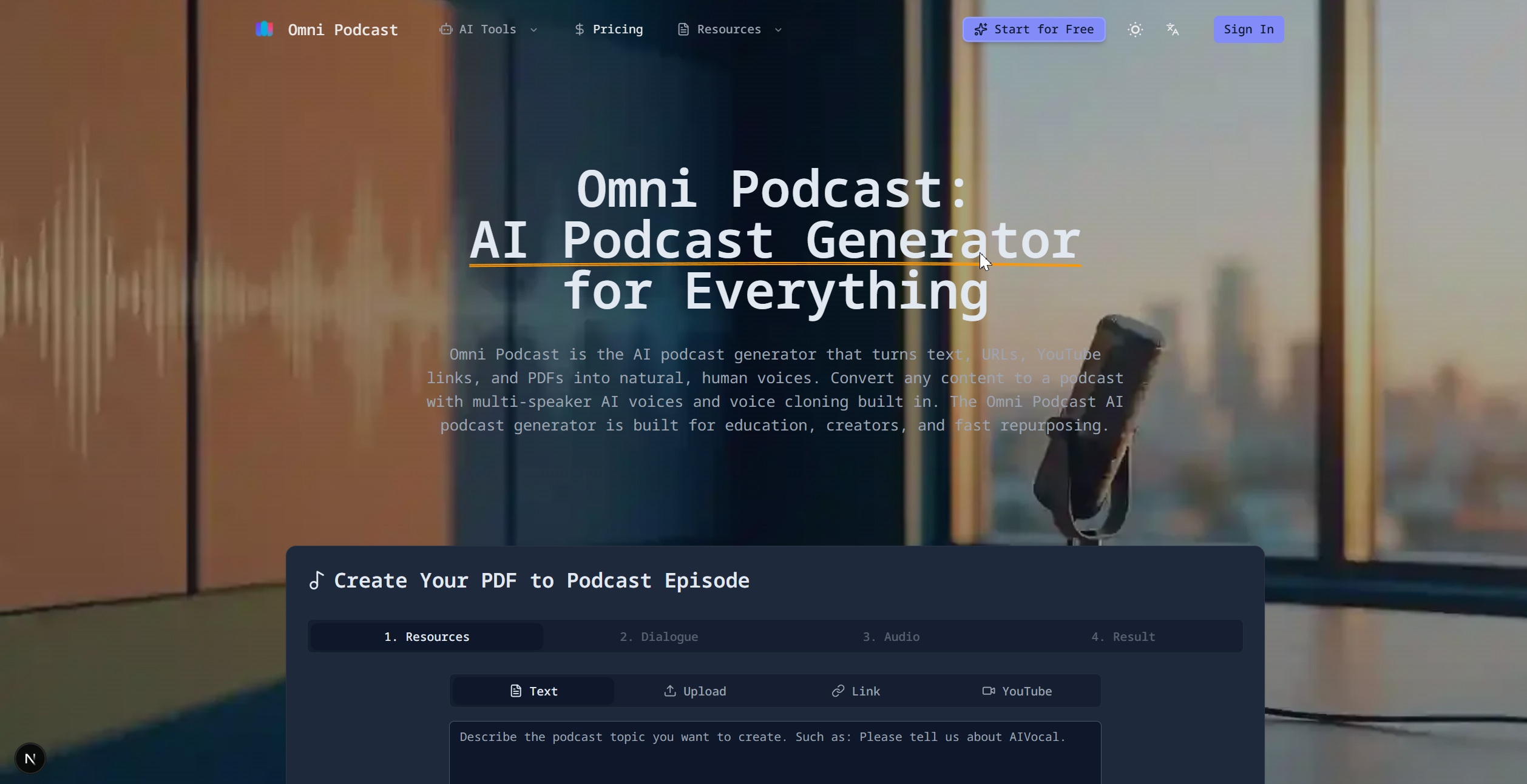Omni Podcast: AI Podcast Generator
