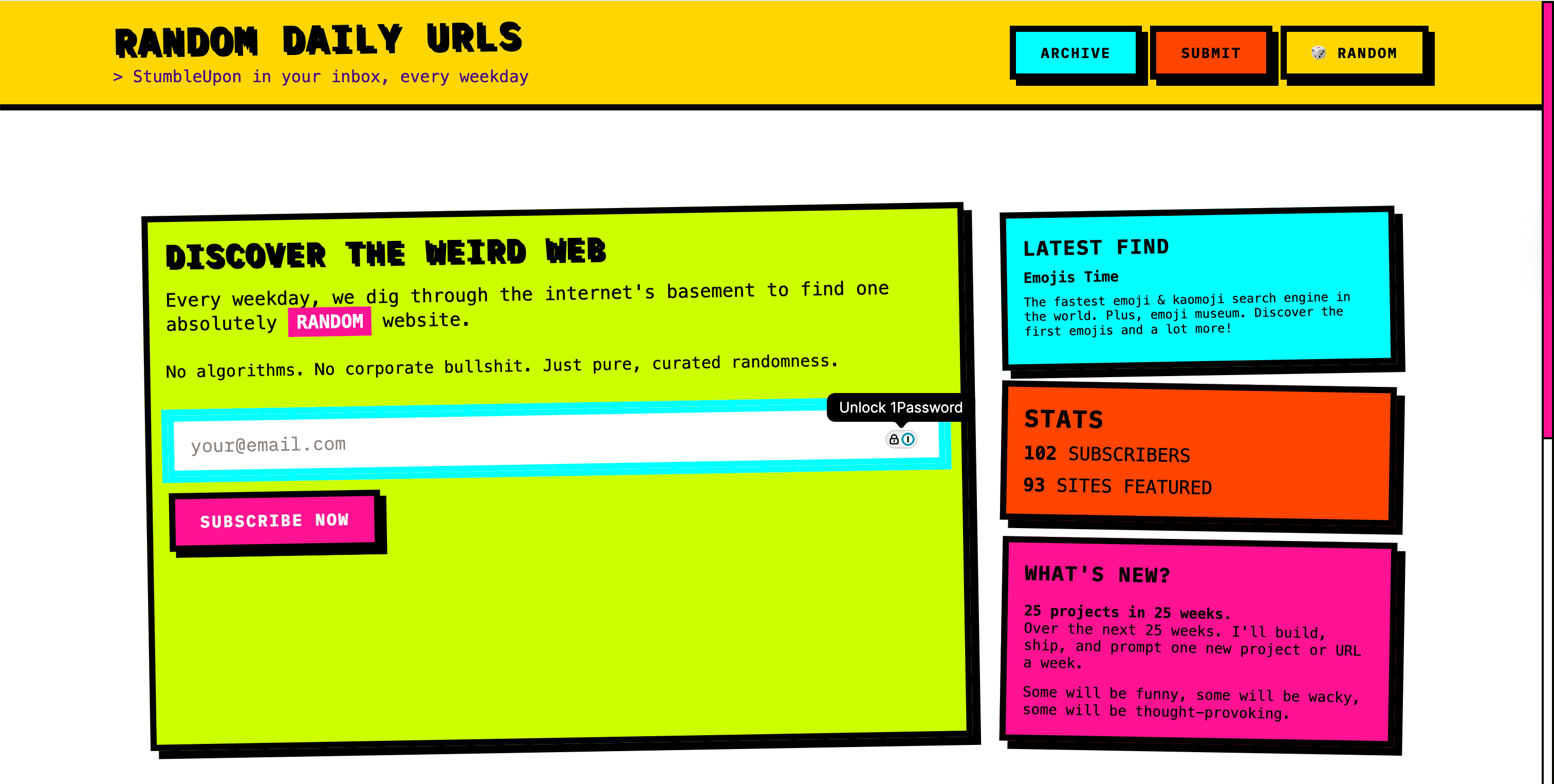 Random Daily Urls