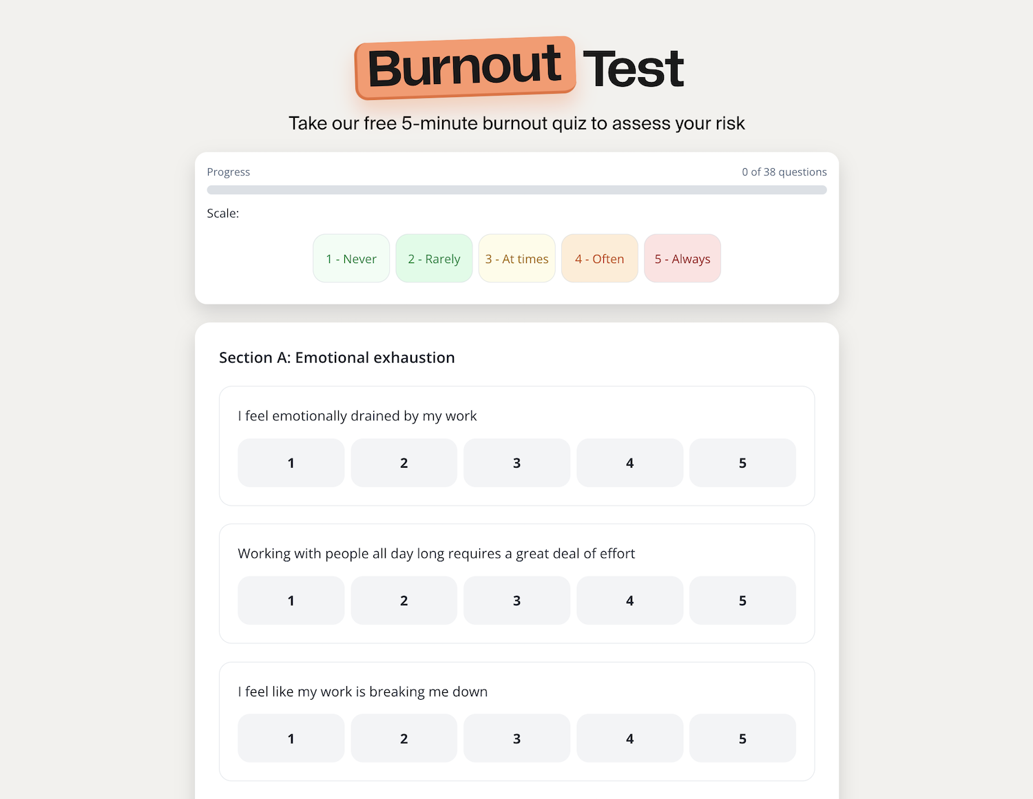 TripleTen Burnout Test