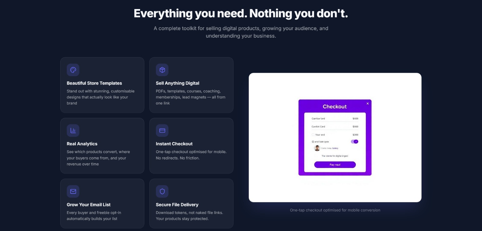 Creastor — Sell digital products from one link