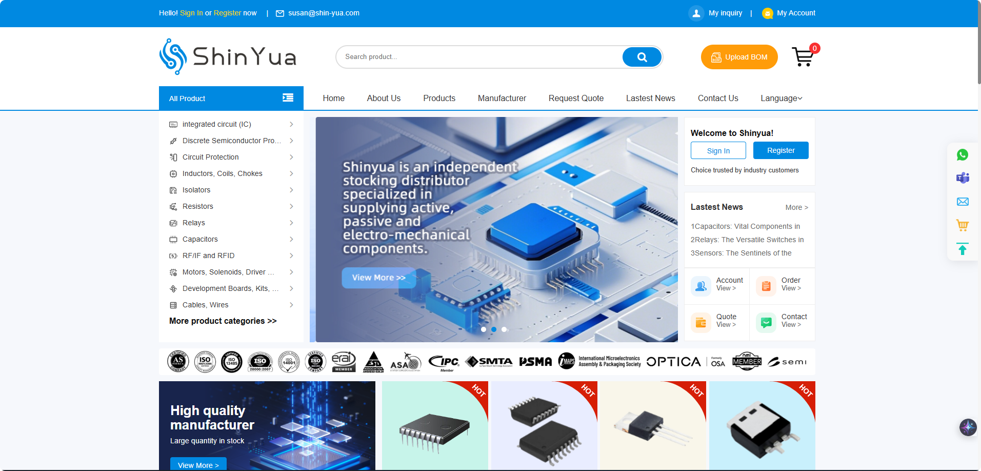 Integrated Circuits Distributor | IC Chips & Electronic Components Supplier- ShinYua