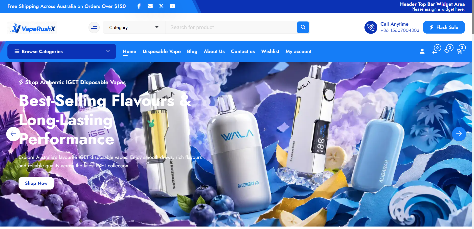Shop IGET, WALA & ALIBARBAR Disposable Vapes Online Australia - VapeRushX