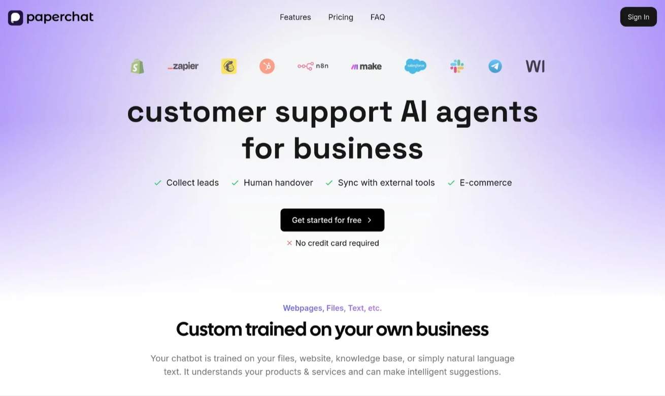 Paperchat - AI customer support