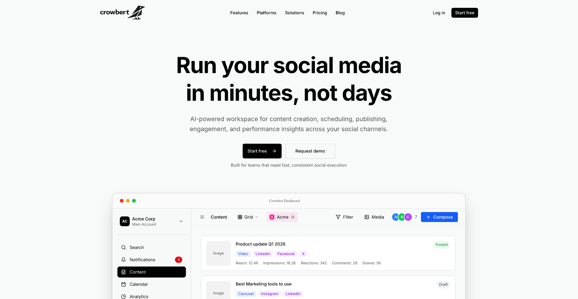 Crowbert | AI Social Media Assistant