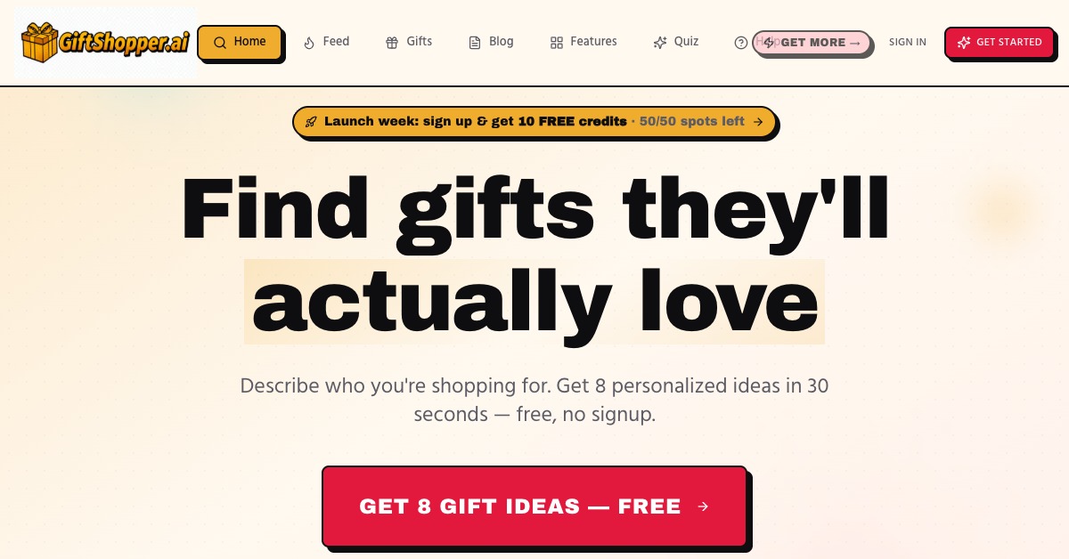 GiftShopper.ai - AI Gift Finder That Learns Your People | Personalized Gift Ideas