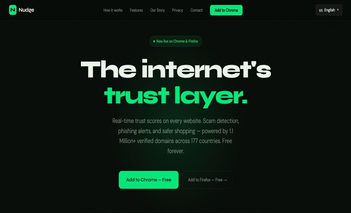 Nudge — Ist diese Website legitim? Real-Time Trust Scores