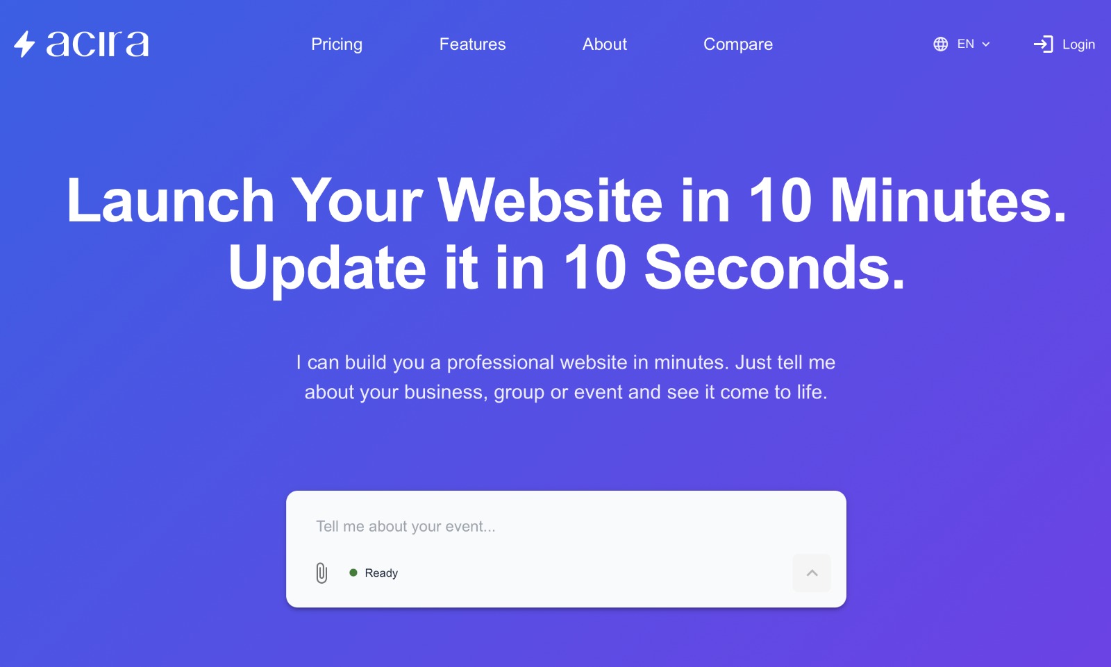 Acira AI - Launch Your Website in 10 Minutes