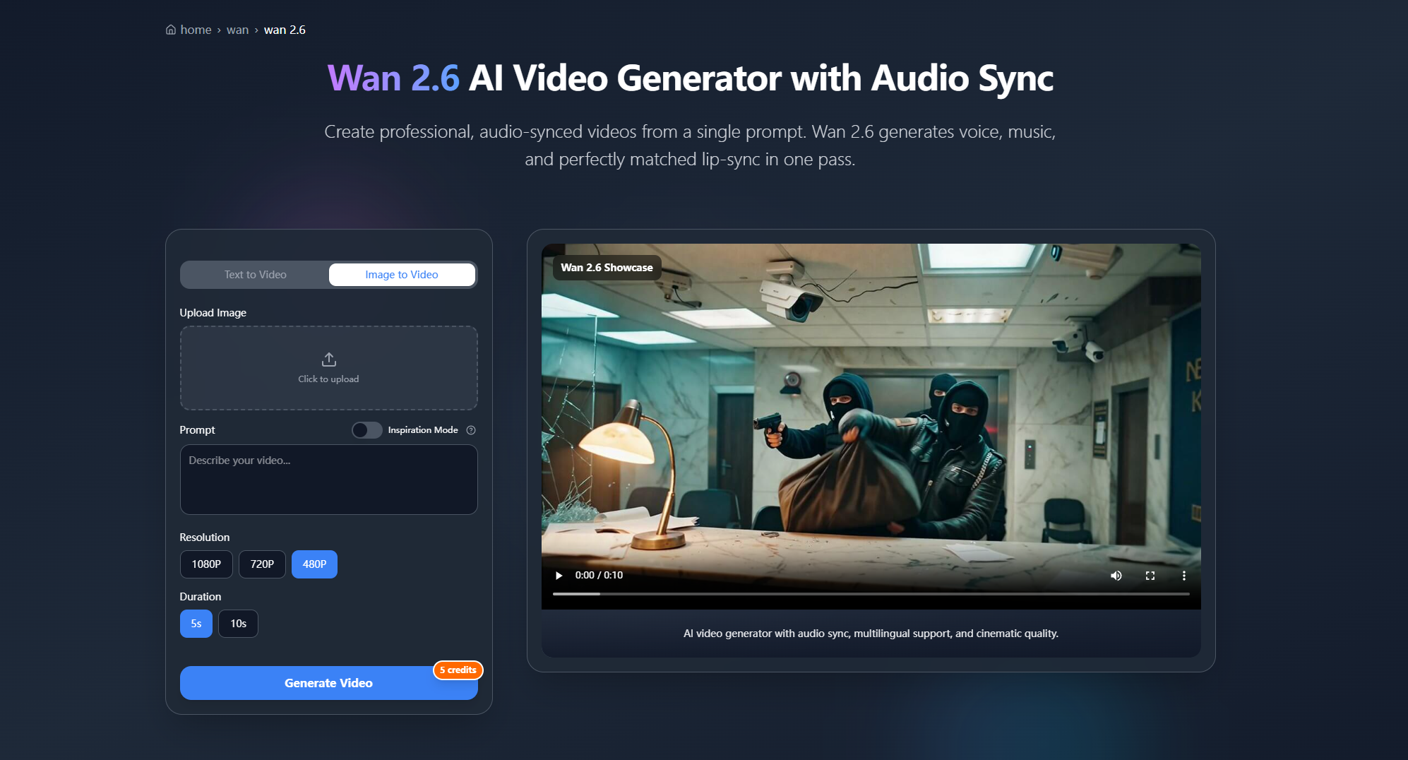 Wan 2.6 AI Video Generator