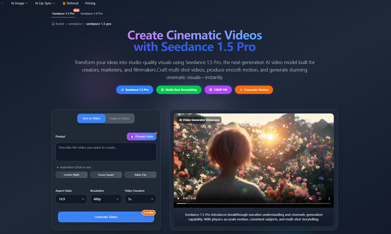 Seedance 1.5 Pro AI Video Generator