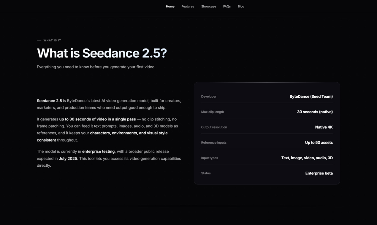 Seedance 2.5 AI Video Generator | Enterprise-Ready Videos