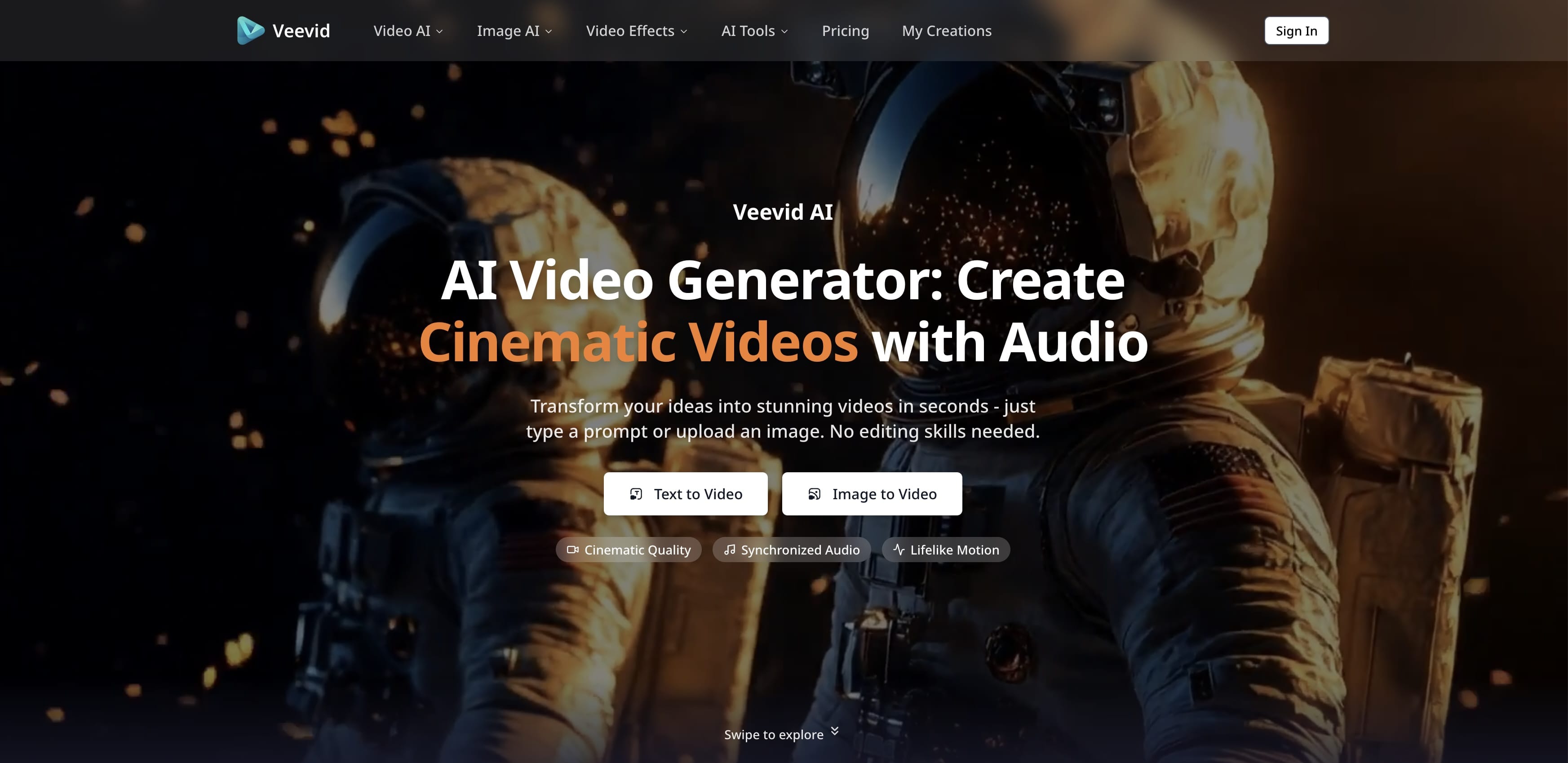 Stunning AI Video Engine - Veevid