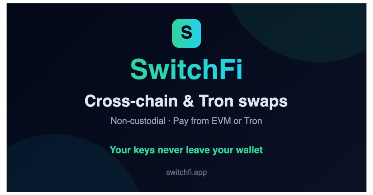 SwitchFi — Swap & Exchange Crypto at the Best Rate, Any Chain