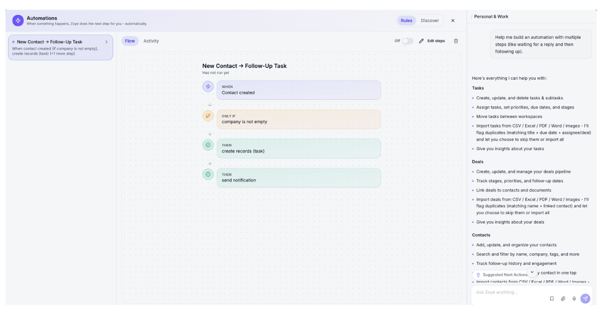The CRM You Never Need to Open - AI CRM on WhatsApp | Zoye AI