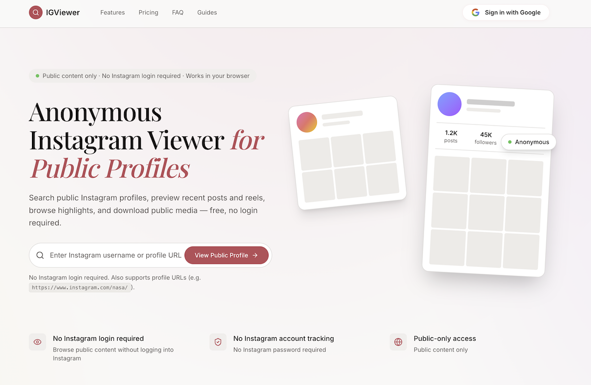 Instagram Viewer - Anonymous Public Profile Web Viewer