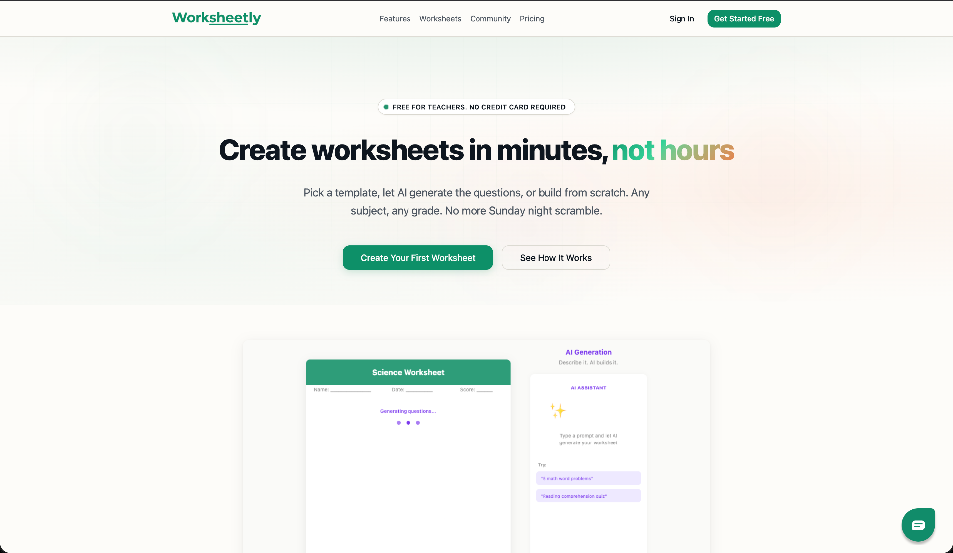 Worksheetly — Create Beautiful Worksheets in Seconds