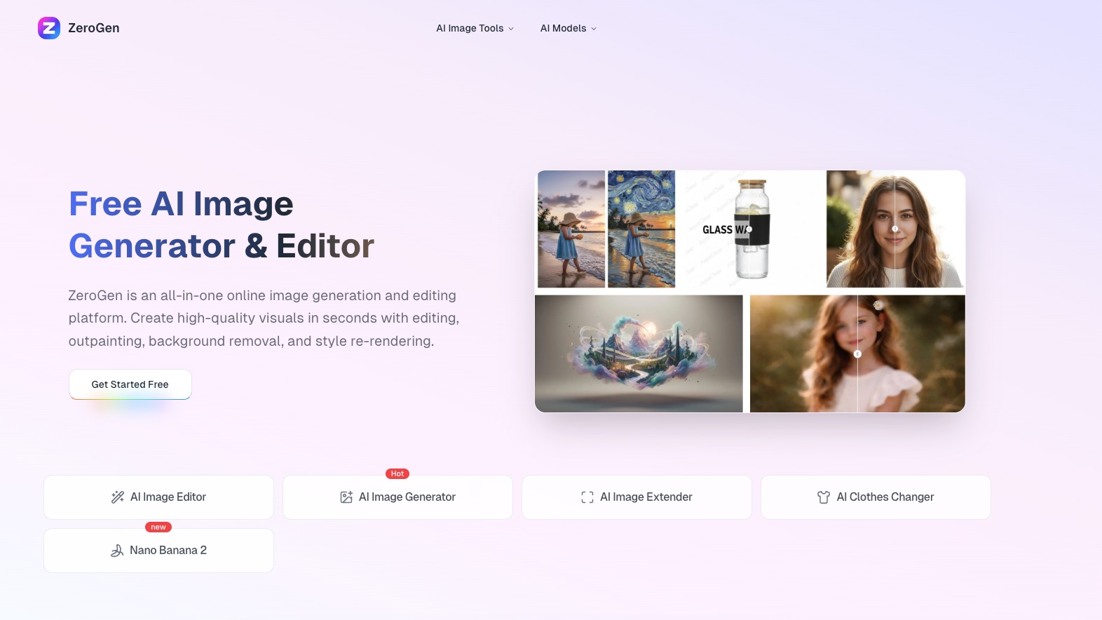 ZeroGen: Free Online AI Image Generator & Editor